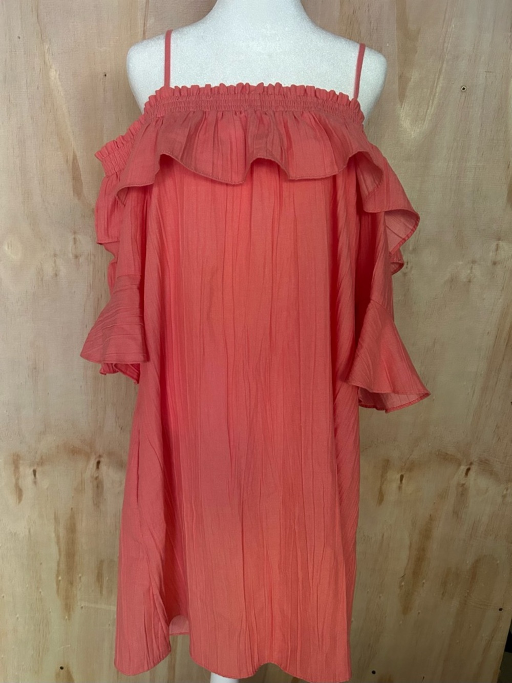 ViVi by Violet Weekend Coral Off-Shoulder Dress